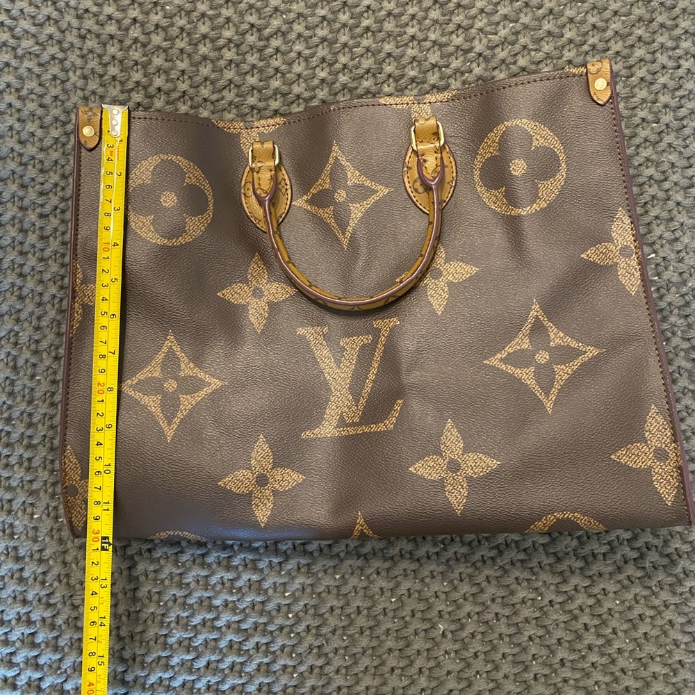 Louis Vuitton Monogram Canvas Vertical Tote in Brown and Gold - Picture 6 of 9